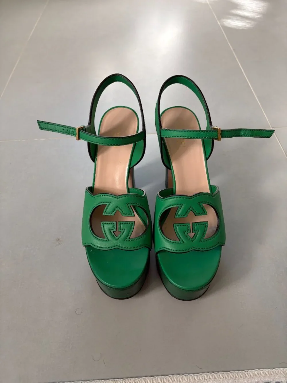 Gucci Interlocking G Cutout Platform Heels with Box Size 40